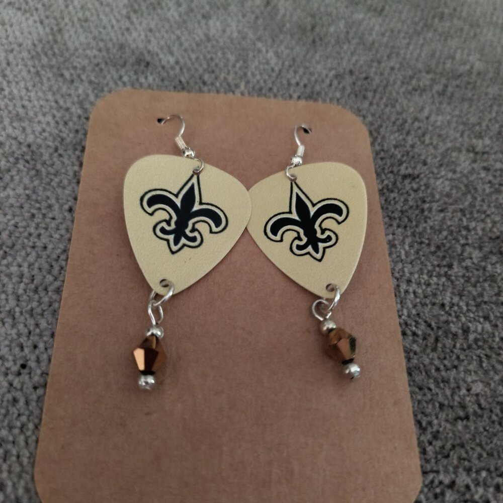 Women's NEW ORLEANS SAINTS GUITAR PICK EARRINGS